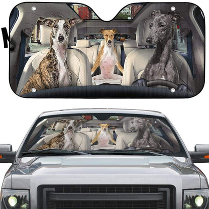 Gearhumans 3D Greyhounds Custom Car Auto Sunshade