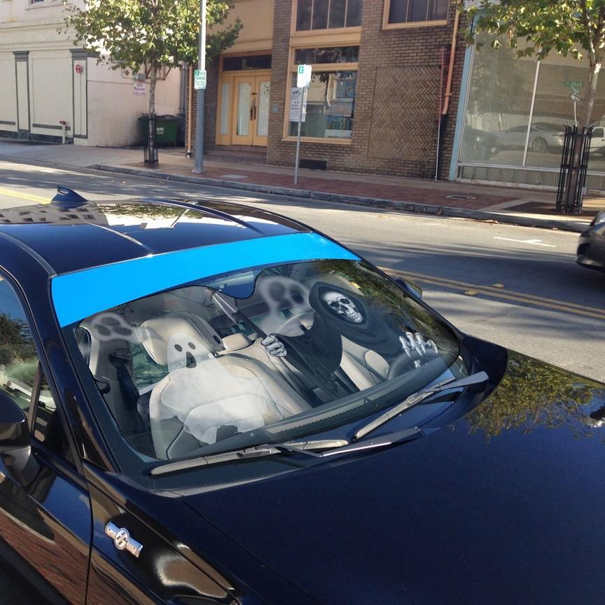 Gearhumans 3D Grim Reaper Skeleton Custom Car Auto Sunshade