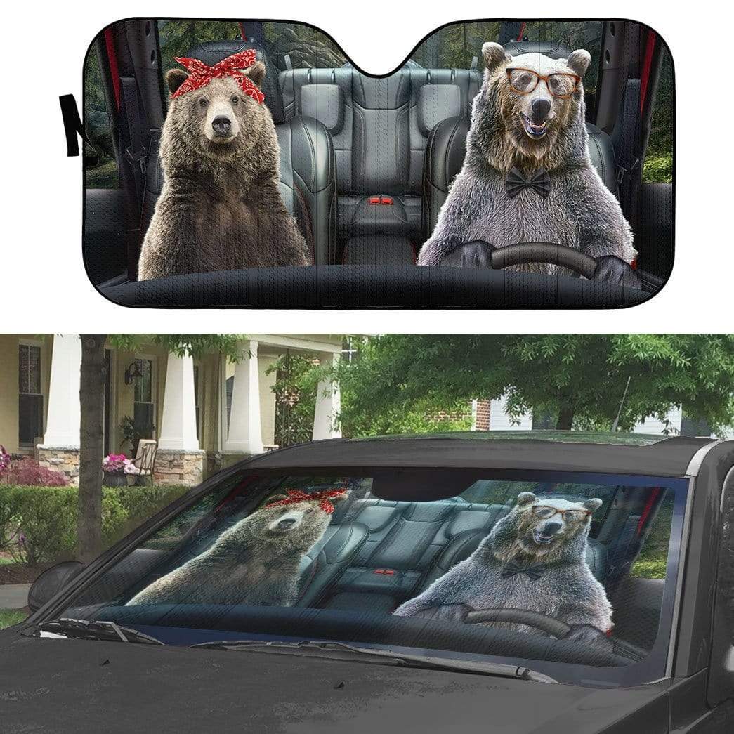 Gearhumans 3D Grizzly Bear Brown Bear Custom Car Auto Sunshade