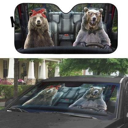 Gearhumans 3D Grizzly Bear Brown Bear Custom Car Auto Sunshade