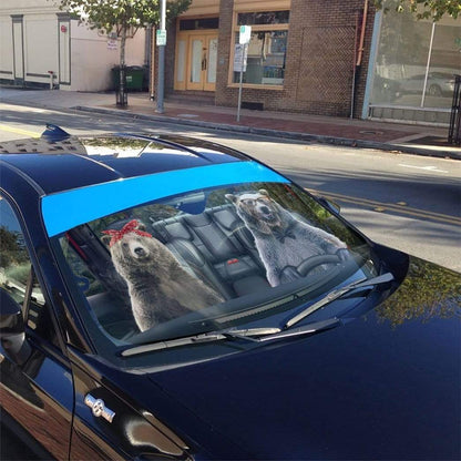 Gearhumans 3D Grizzly Bear Brown Bear Custom Car Auto Sunshade
