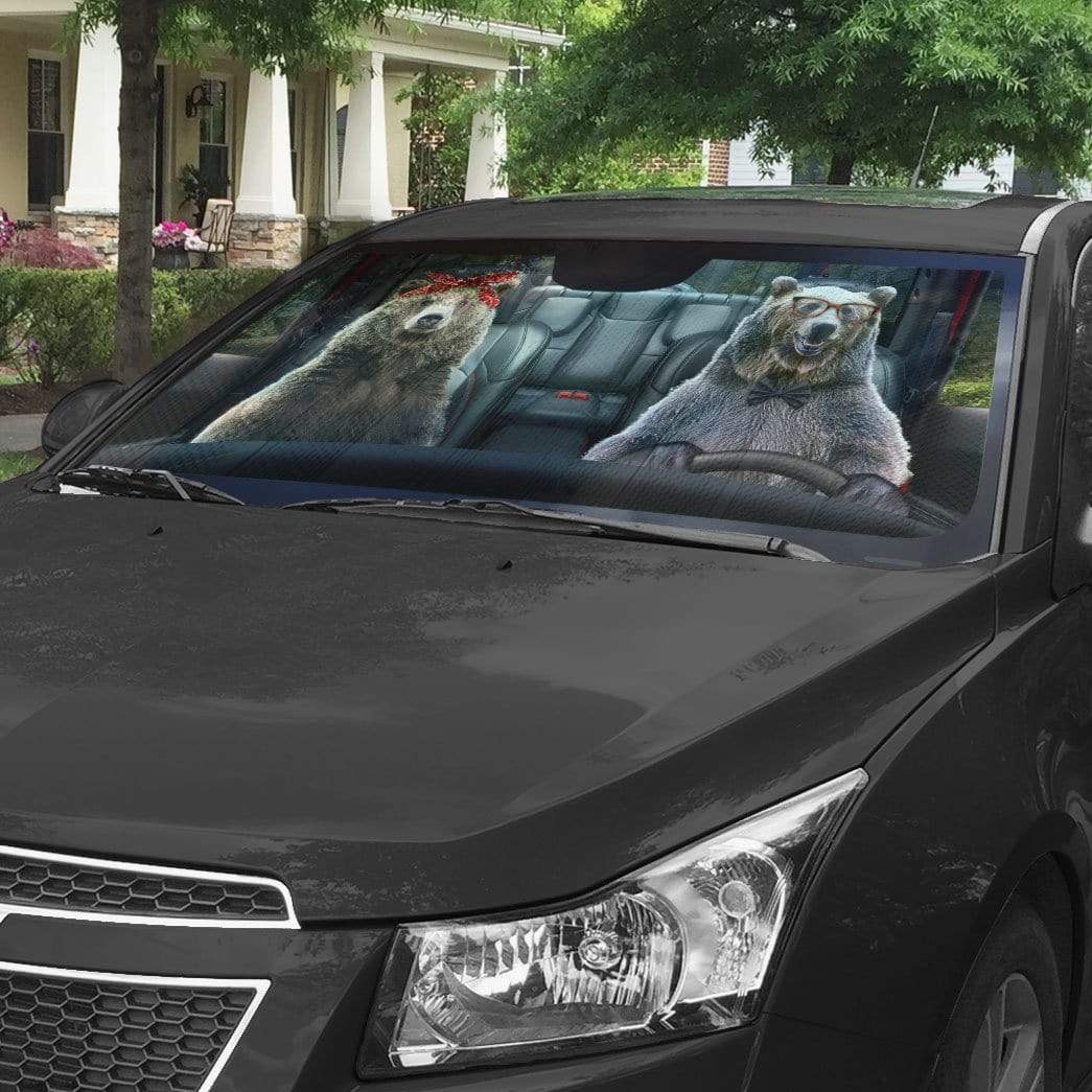 Gearhumans 3D Grizzly Bear Brown Bear Custom Car Auto Sunshade