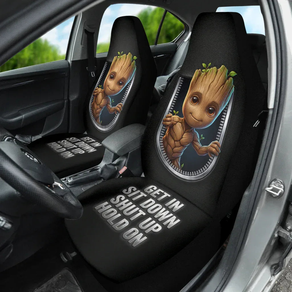 3D Groot Car Seat Covers - Custom Car Accessories - PersonalizedFury