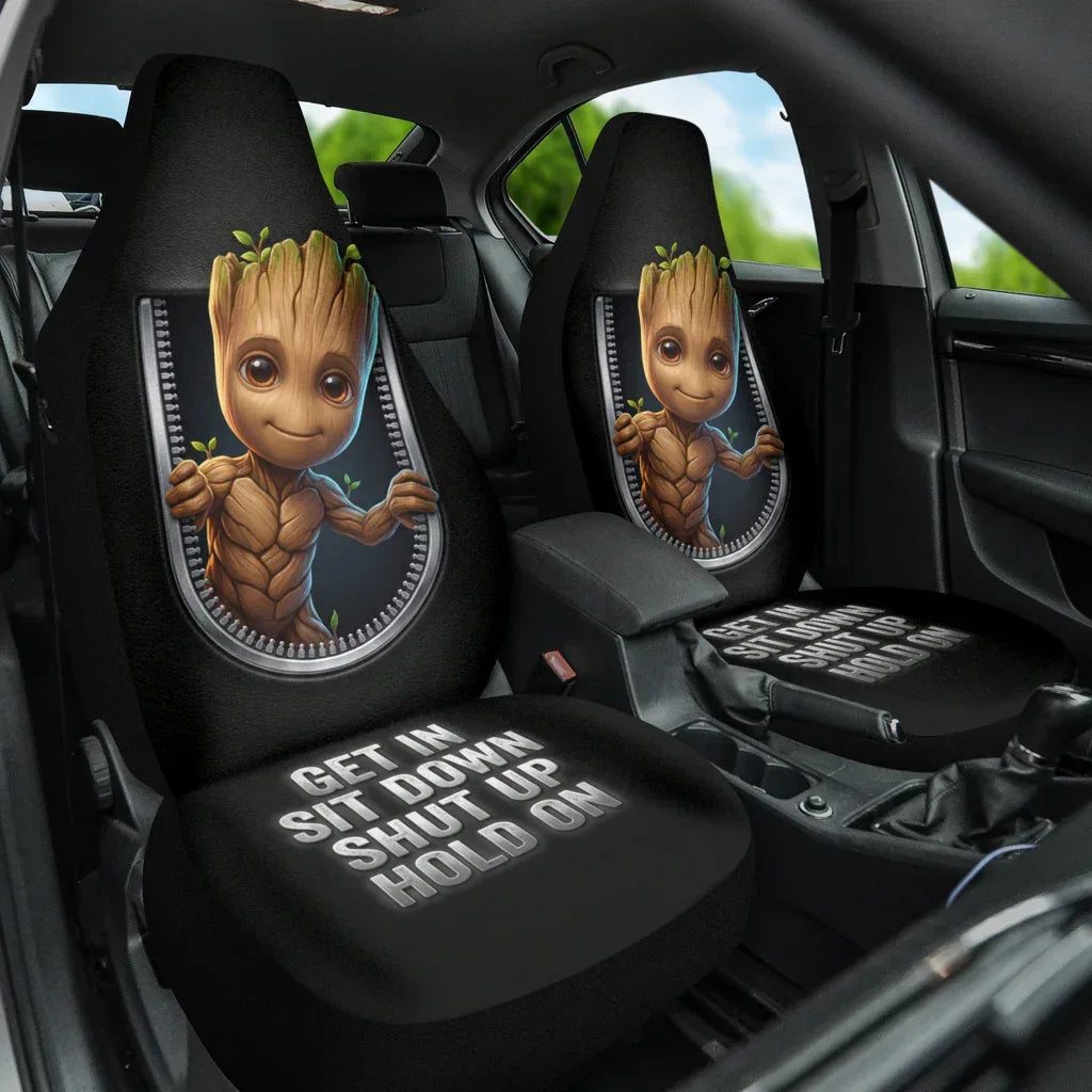 3D Groot Car Seat Covers - Custom Car Accessories - PersonalizedFury