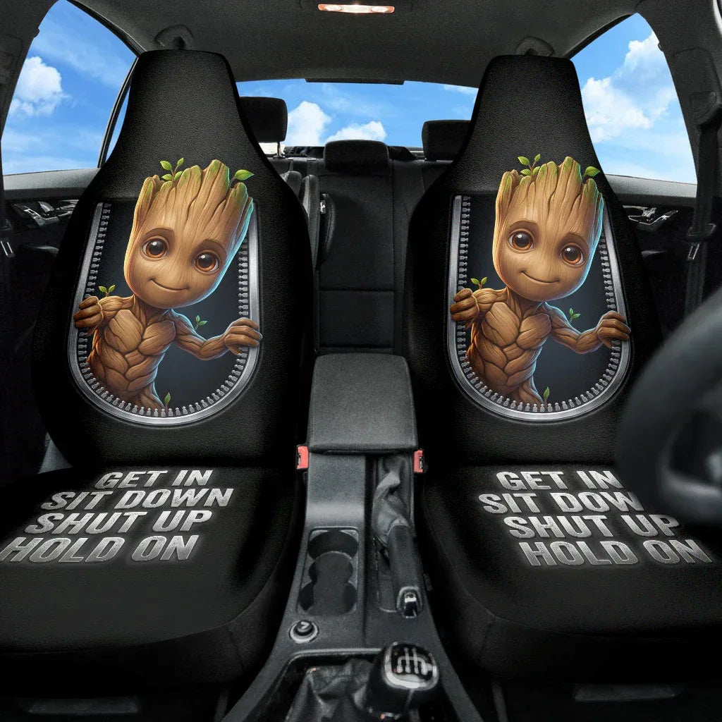 3D Groot Car Seat Covers - Custom Car Accessories - PersonalizedFury