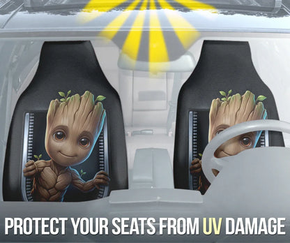 3D Groot Car Seat Covers - Custom Car Accessories - PersonalizedFury