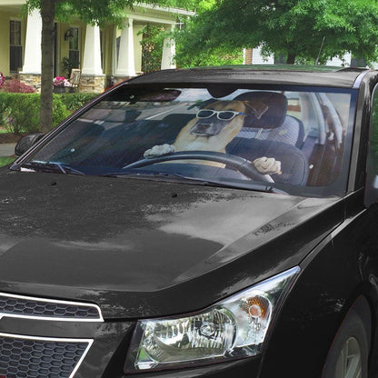 Gearhumans 3D Guard Dog Driving Custom Car Auto Sunshade