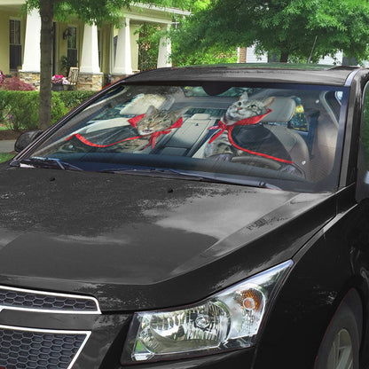 Gearhumans 3D Halloween American Shorthair Cats Vampire Custom Car Auto Sunshade