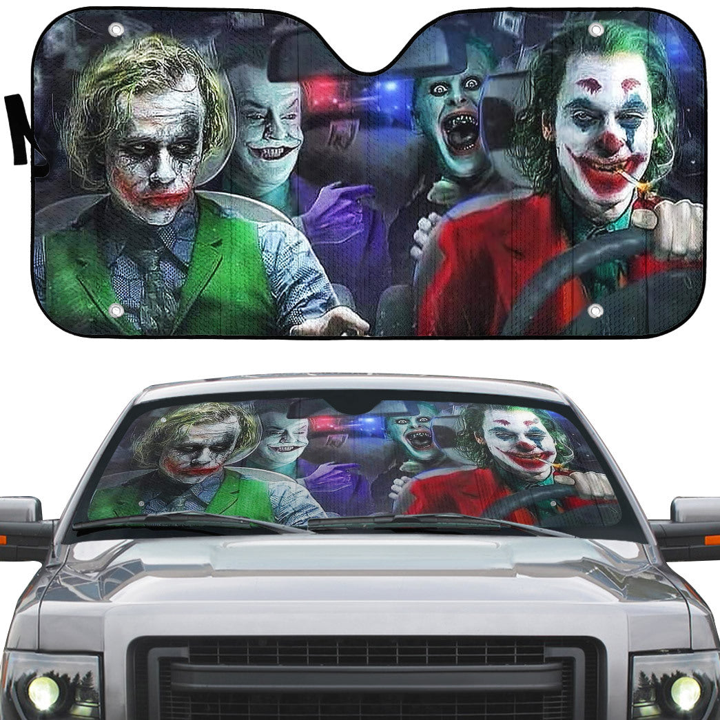 Gearhumans 3D Halloween Clowns Custom Car Auto Sunshade