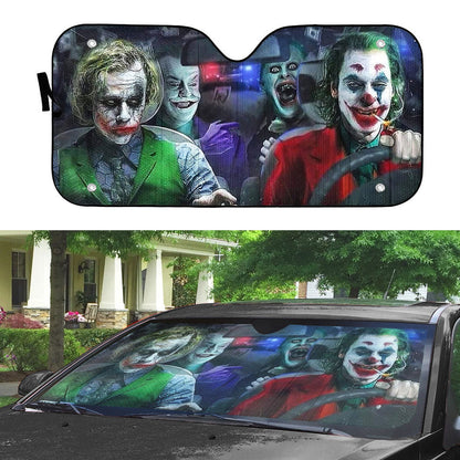 Gearhumans 3D Halloween Clowns Custom Car Auto Sunshade