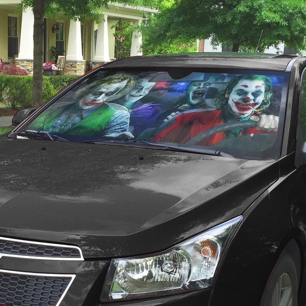 Gearhumans 3D Halloween Clowns Custom Car Auto Sunshade