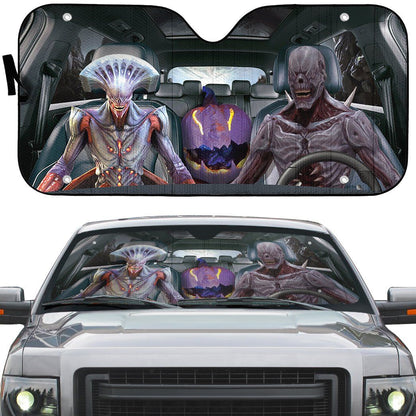 Gearhumans 3D Halloween Demon Custom Car Auto Sunshade