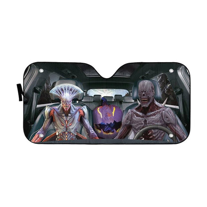 Gearhumans 3D Halloween Demon Custom Car Auto Sunshade