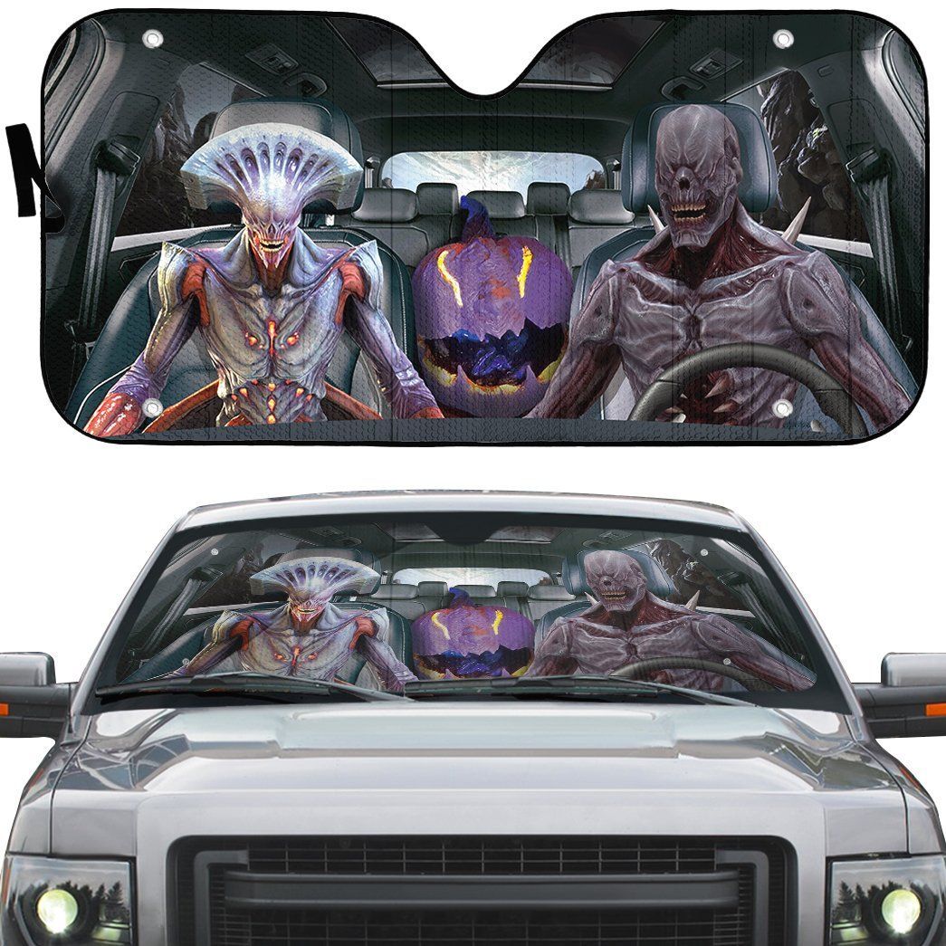 Gearhumans 3D Halloween Demon Custom Car Auto Sunshade