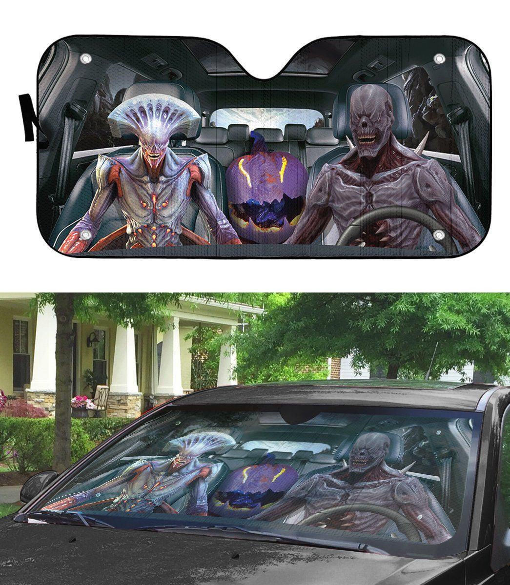 Gearhumans 3D Halloween Demon Custom Car Auto Sunshade