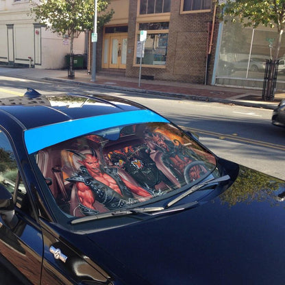 Gearhumans 3D Halloween Devil Custom Car Auto Sunshade