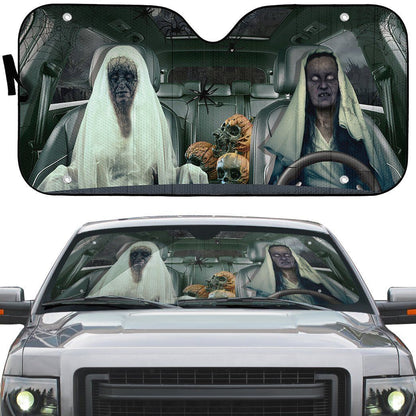 Gearhumans 3D Halloween Ghost Custom Car Auto Sunshade