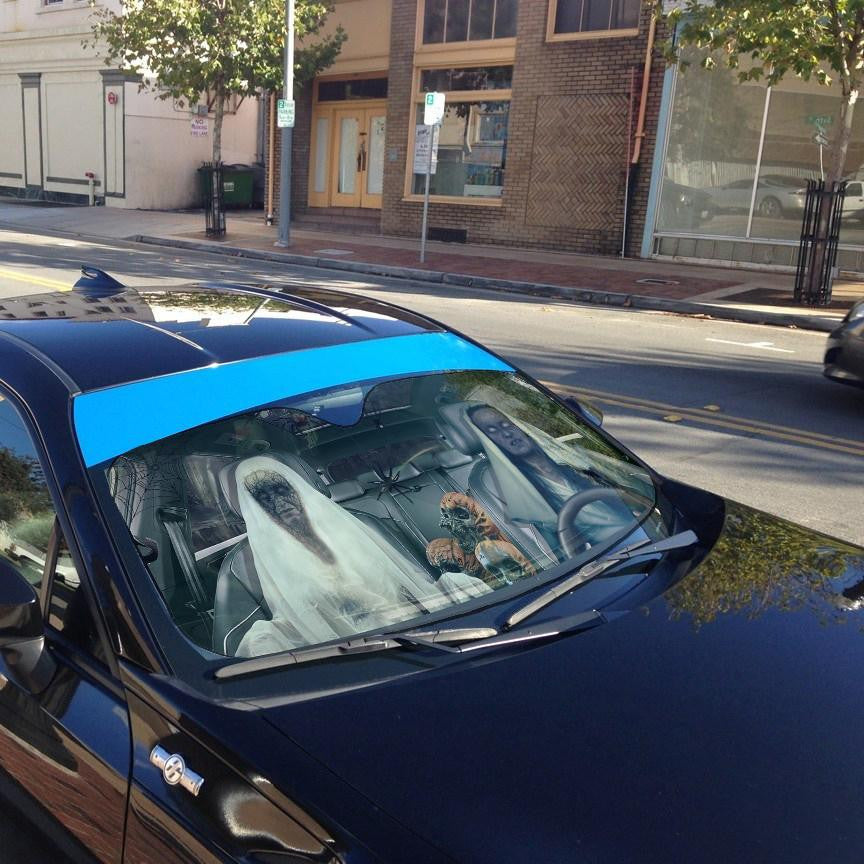 Gearhumans 3D Halloween Ghost Custom Car Auto Sunshade