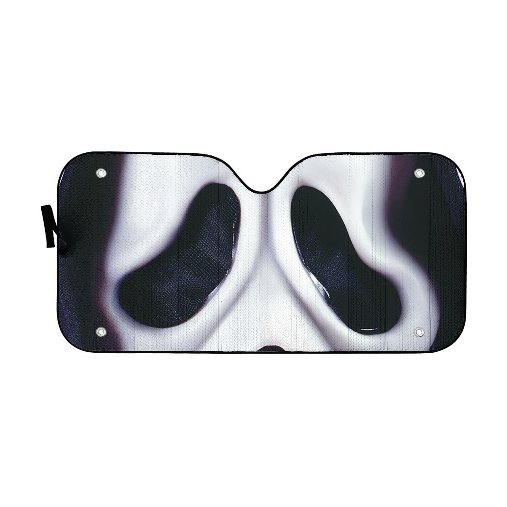 Gearhumans 3D Halloween Ghostface Mask Custom Car Auto Sunshade