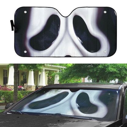 Gearhumans 3D Halloween Ghostface Mask Custom Car Auto Sunshade
