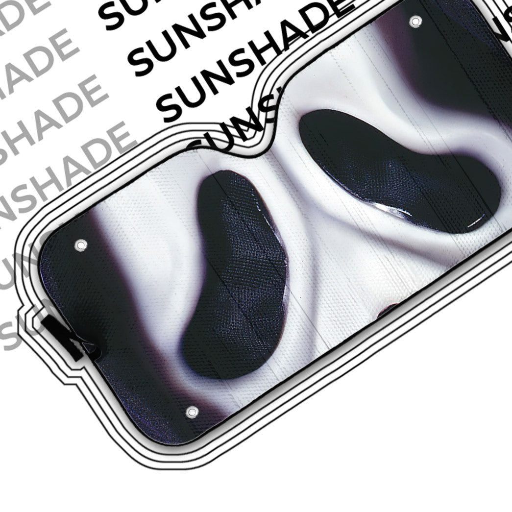 Gearhumans 3D Halloween Ghostface Mask Custom Car Auto Sunshade