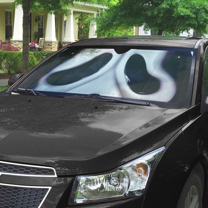 Gearhumans 3D Halloween Ghostface Mask Custom Car Auto Sunshade