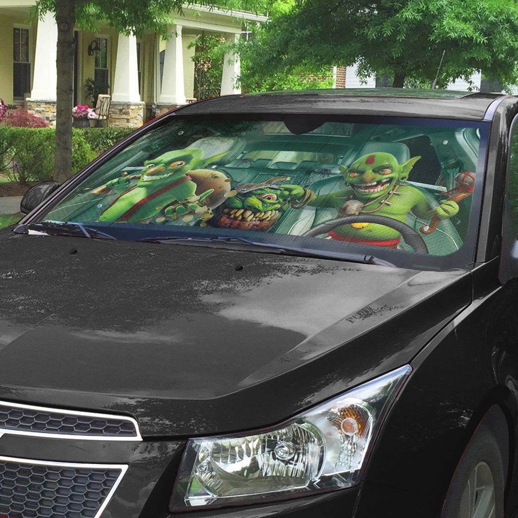 Gearhumans 3D Halloween Goblin Custom Car Auto Sunshade