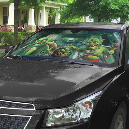 Gearhumans 3D Halloween Goblin Custom Car Auto Sunshade