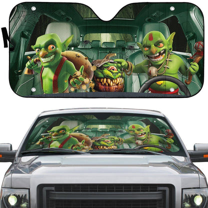 Gearhumans 3D Halloween Goblin Custom Car Auto Sunshade