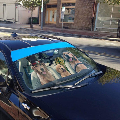 Gearhumans 3D Halloween Golden Retriever Custom Car Auto Sunshade