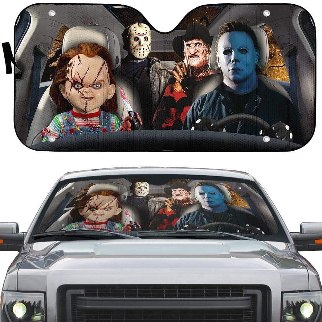 Gearhumans 3D Halloween Horror Custom Car Auto Sunshade