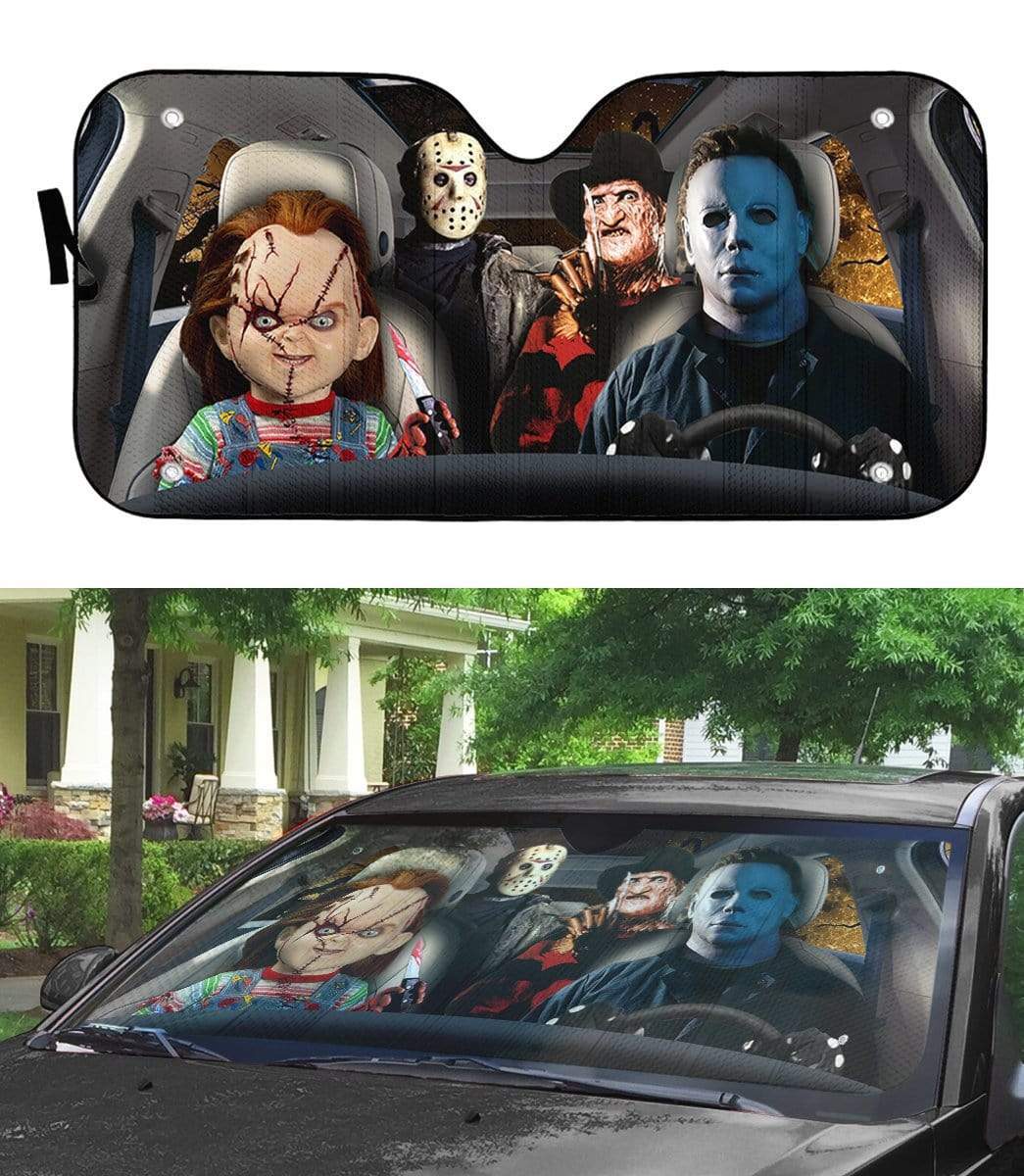 Gearhumans 3D Halloween Horror Custom Car Auto Sunshade