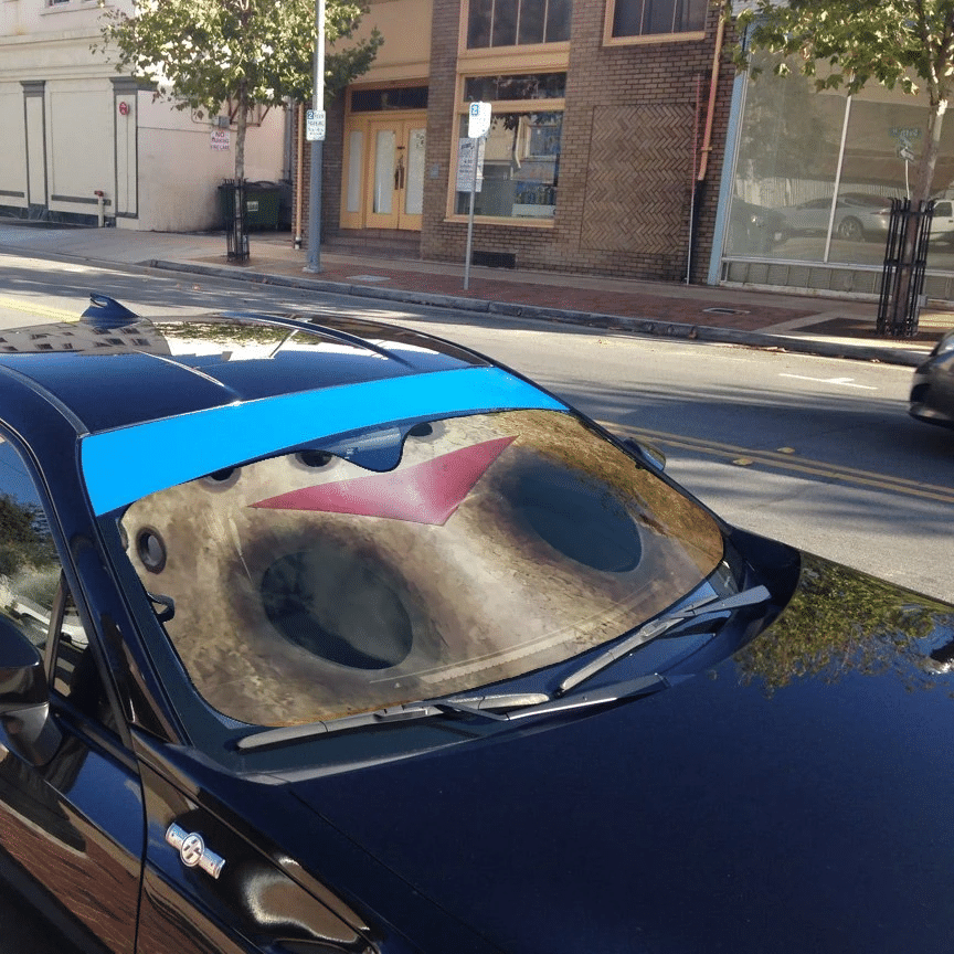 Gearhumans 3D Halloween Jason Voorhees Mask Custom Car Auto Sunshade