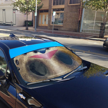 Gearhumans 3D Halloween Jason Voorhees Mask Custom Car Auto Sunshade