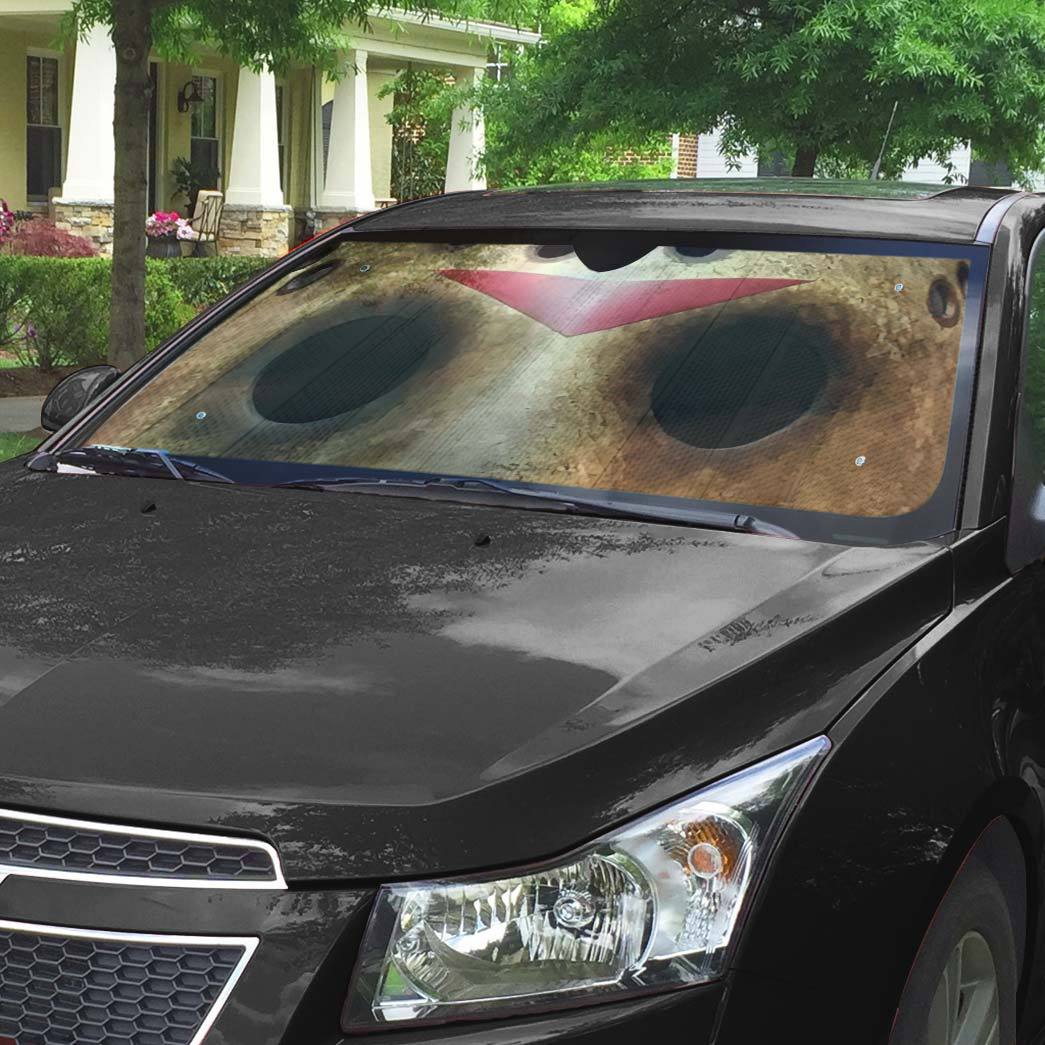 Gearhumans 3D Halloween Jason Voorhees Mask Custom Car Auto Sunshade