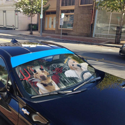 Gearhumans 3D Halloween Labrador Retriever Custom Car Auto Sunshade