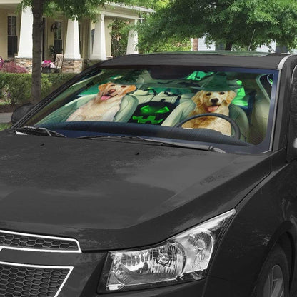 Gearhumans 3D Halloween Labrador Retriever Custom Car Auto Sunshade