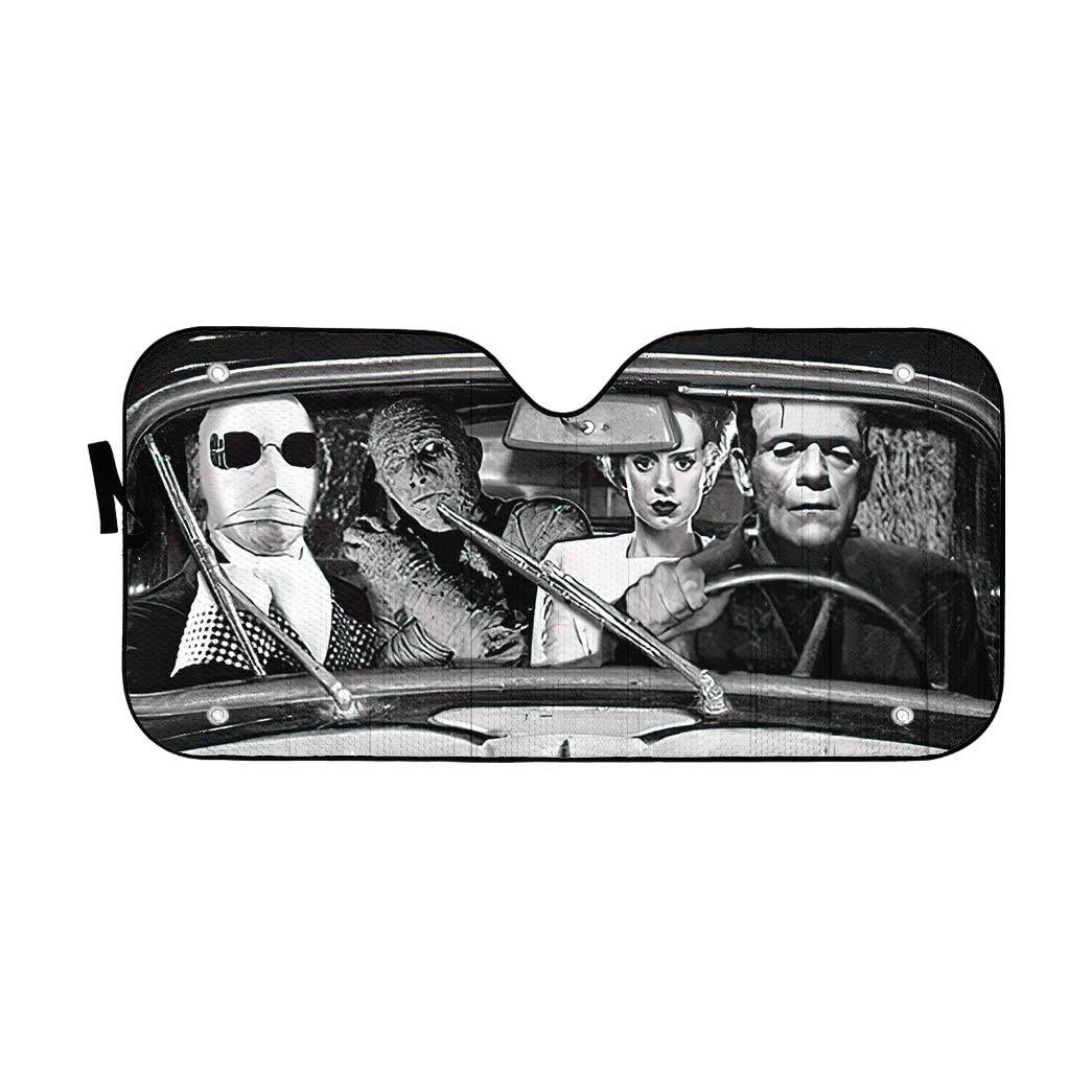 Gearhumans 3D Halloween Monster Horror Movie Custom Car Auto Sunshade