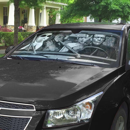 Gearhumans 3D Halloween Monster Horror Movie Custom Car Auto Sunshade