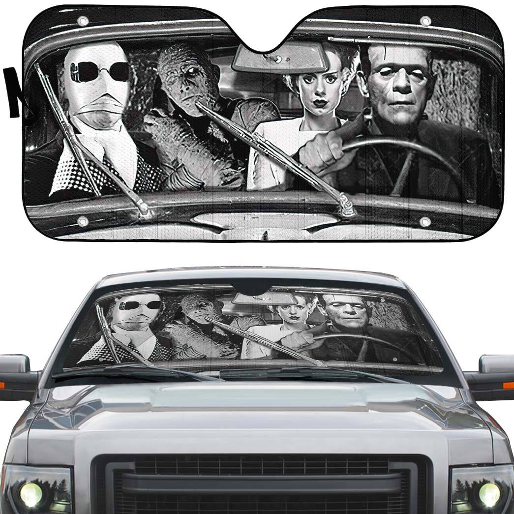 Gearhumans 3D Halloween Monster Horror Movie Custom Car Auto Sunshade