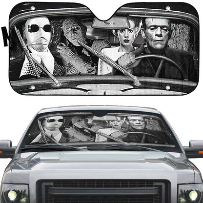 Gearhumans 3D Halloween Monster Horror Movie Custom Car Auto Sunshade