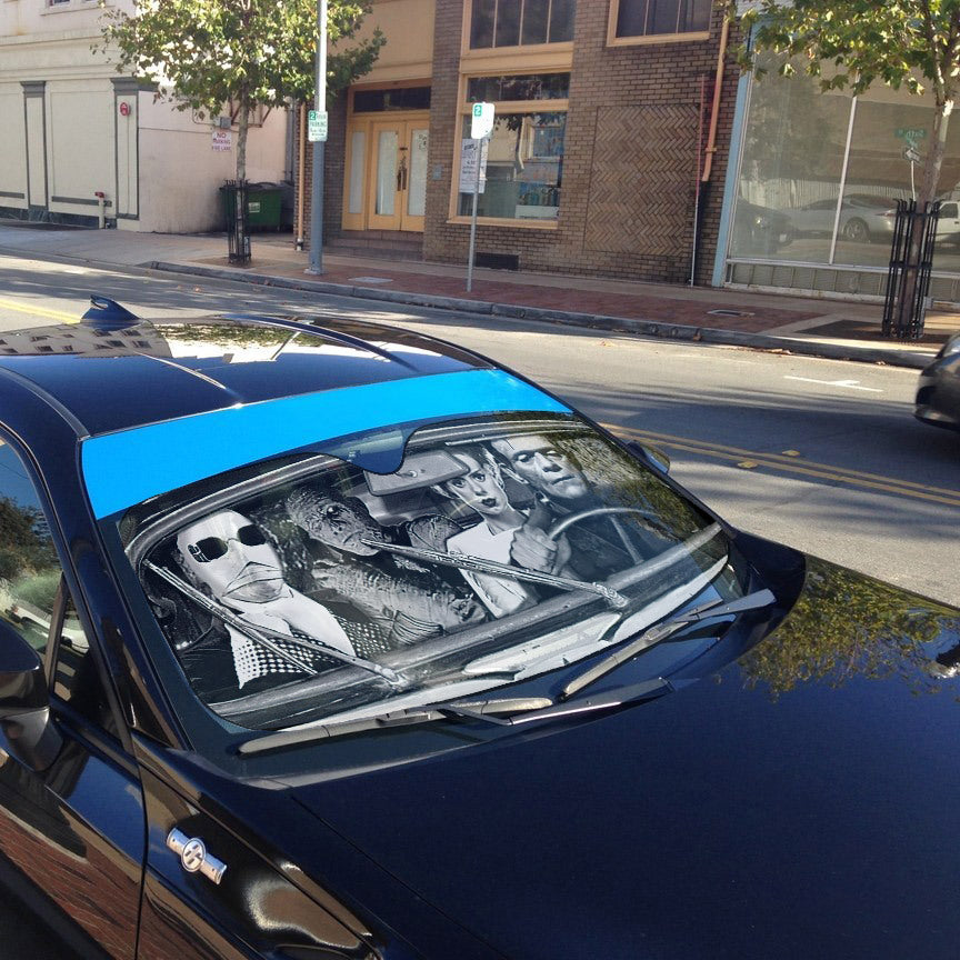 Gearhumans 3D Halloween Monster Horror Movie Custom Car Auto Sunshade