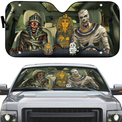 Gearhumans 3D Halloween Mummy Custom Car Auto Sunshade