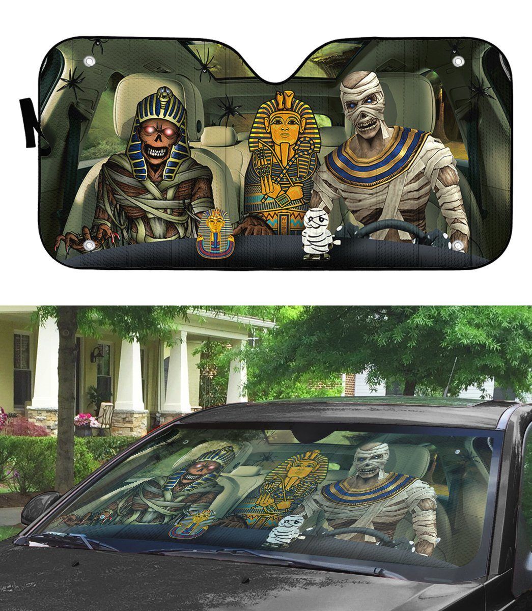 Gearhumans 3D Halloween Mummy Custom Car Auto Sunshade