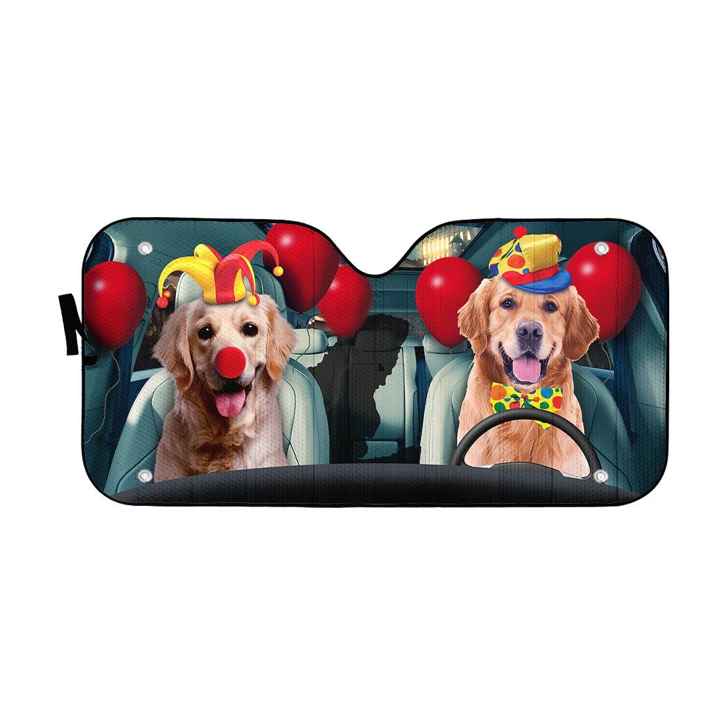Gearhumans 3D Halloween Retriever Custom Car Auto Sunshade