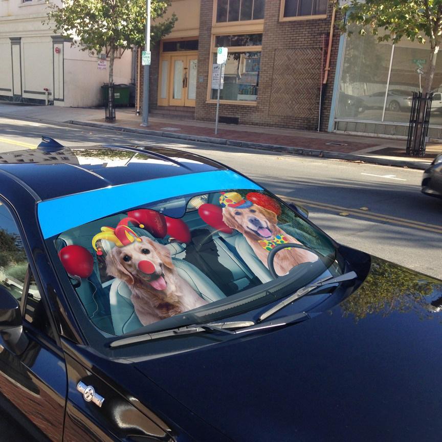 Gearhumans 3D Halloween Retriever Custom Car Auto Sunshade