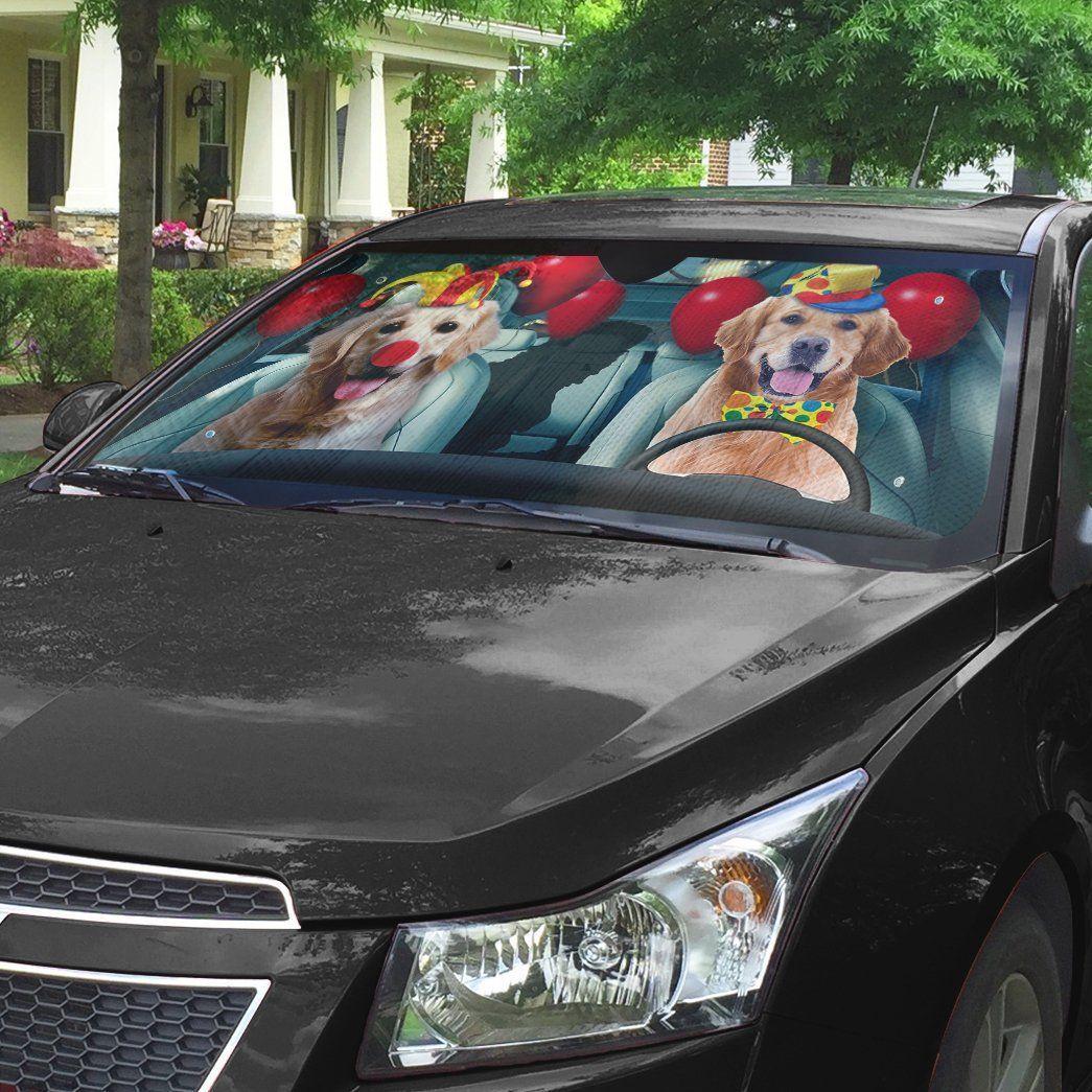 Gearhumans 3D Halloween Retriever Custom Car Auto Sunshade