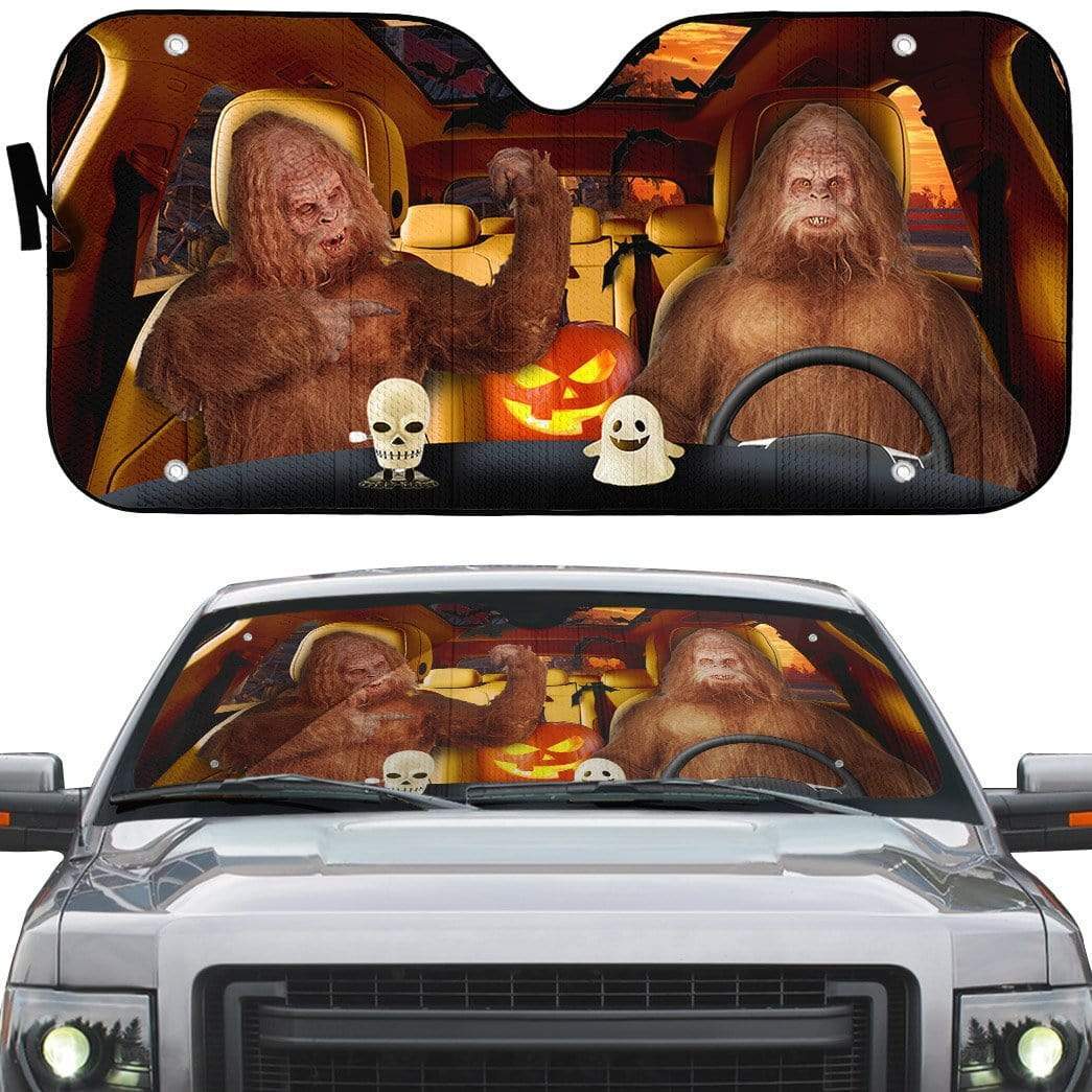 Gearhumans 3D Halloween Sasquatch Custom Car Auto Sunshade
