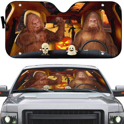 Gearhumans 3D Halloween Sasquatch Custom Car Auto Sunshade
