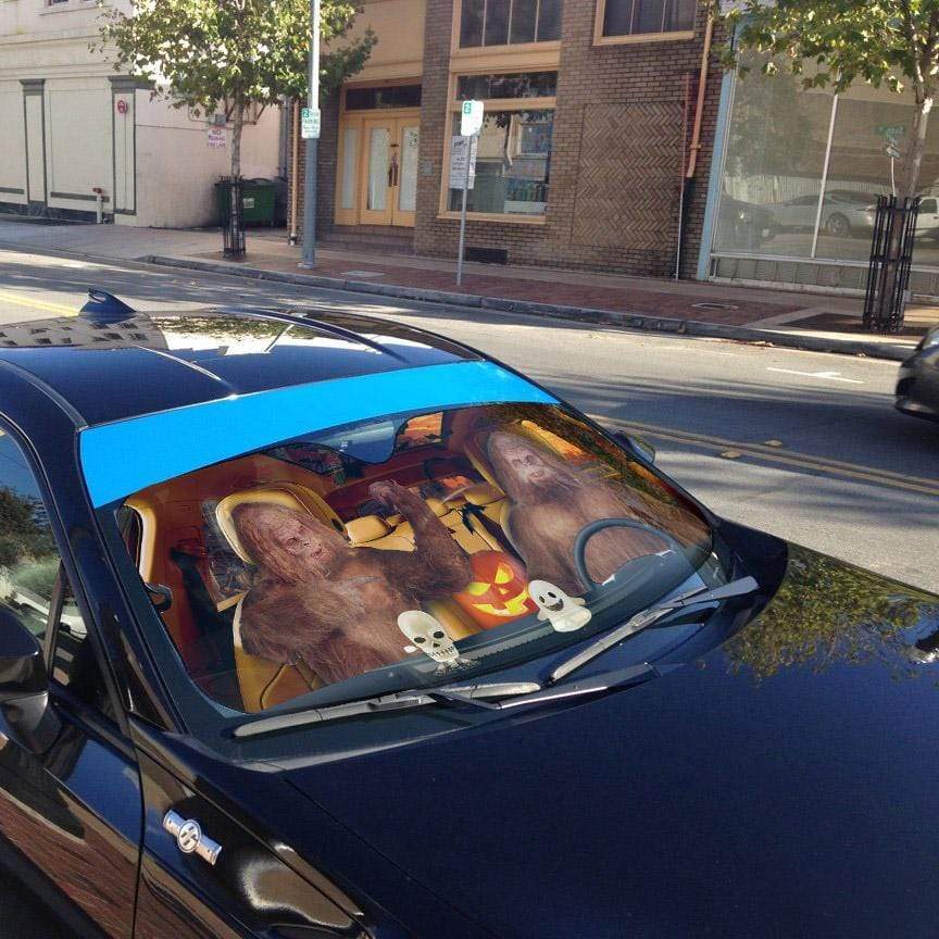 Gearhumans 3D Halloween Sasquatch Custom Car Auto Sunshade